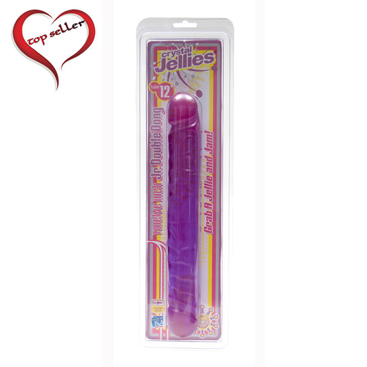 Doc Johnson Crystal Jellies 12'' Jr. Double Dong Purple