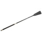 Black Spartacus Riding Crop 20½ inch with leatherette tip, braided handle, and silver metal accents – BDSM impact toy.