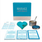 Kheper Games Massage Seductions kit with massage candle, cards, heart-shaped heat pack, and spoon applicator – designed for romantic couples