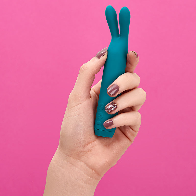Je Joue Rabbit Silicone Bullet Vibrator with soft flexible ears for pinpoint clitoral stimulation, waterproof and rechargeable.