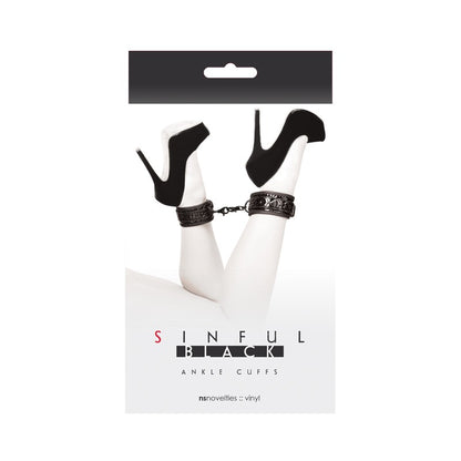 NS Novelties Sinful Ankle Cuffs in pink faux leather with soft neoprene padding