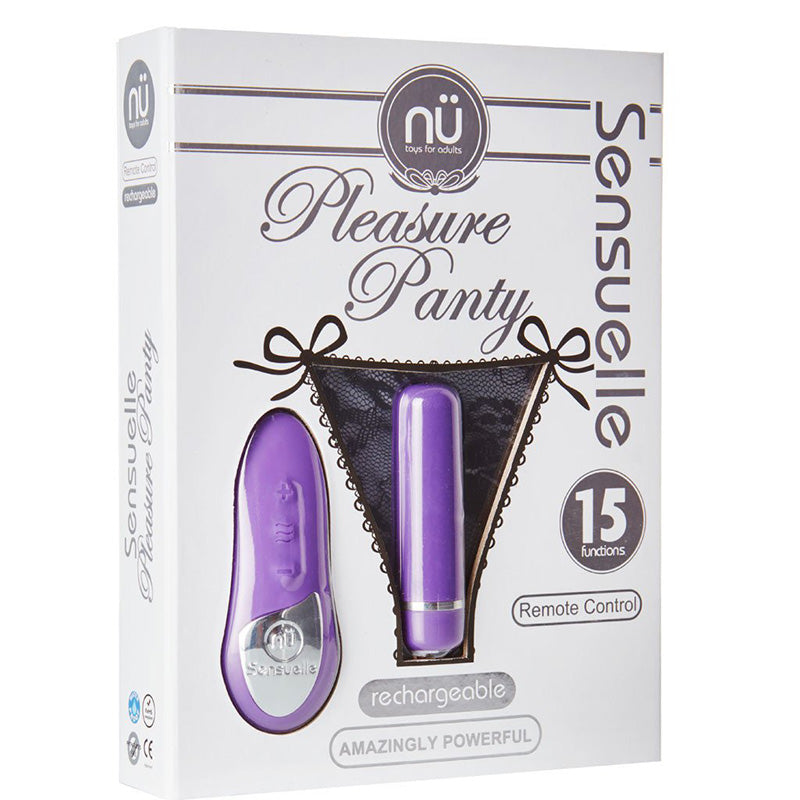  nü Sensuelle Pleasure Panty – Black lace remote vibrator with matching adjustable panties