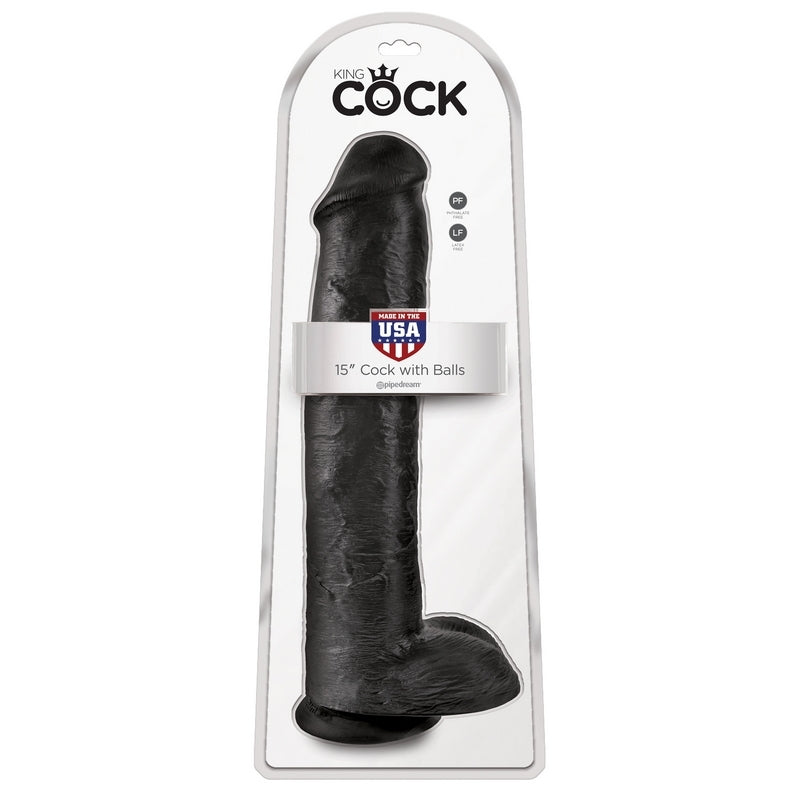 King Cock 15" Cock with Balls – Extra-Large Realistic Dildo