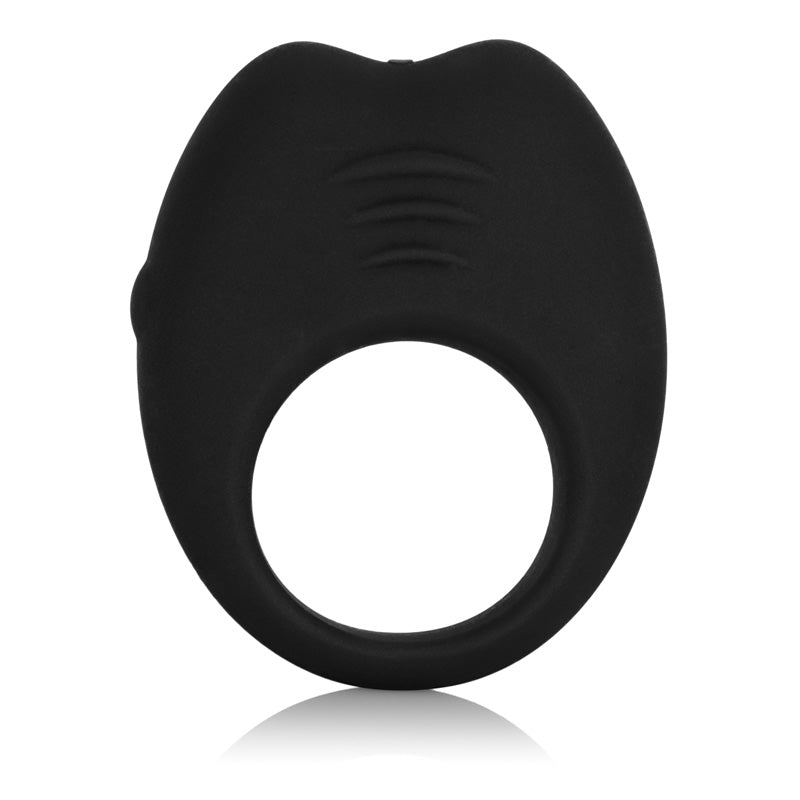 California Exotics Silicone Rechargeable Cock Ring in soft stretchy silicone with control button and USB charging design