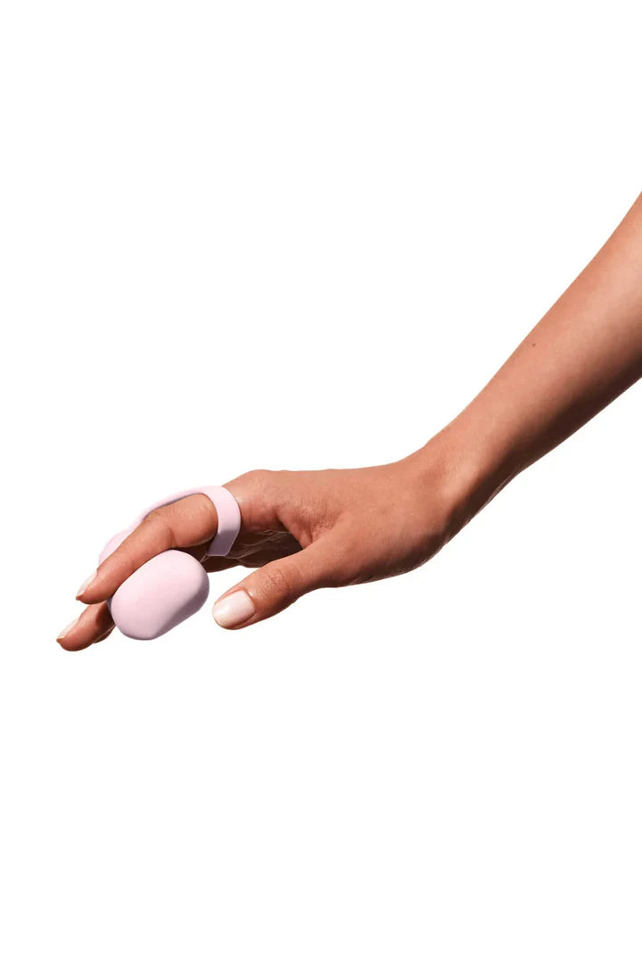 Dame Fin finger vibrator with optional strap in soft silicone