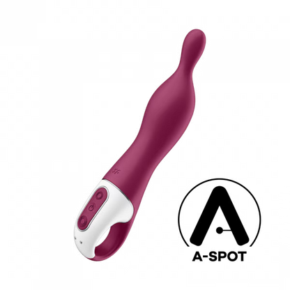 Rechargeable A-spot vibrator with magnetic charging and silicone body