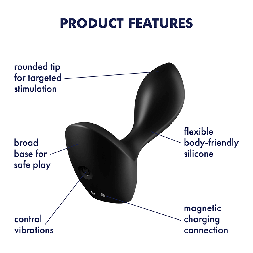 Rechargeable waterproof prostate plug made from body-safe silicone