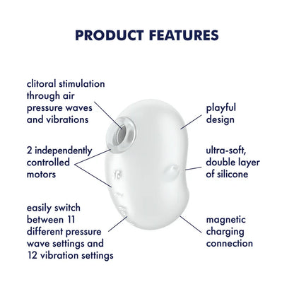 Satisfyer Cutie Ghost – Dual Motor Air Pulse & Vibration Clitoral Stimulator