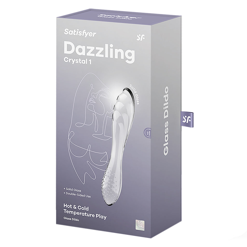 Satisfyer Dazzling Crystal 1 Glass Dildo with dual-sided textures