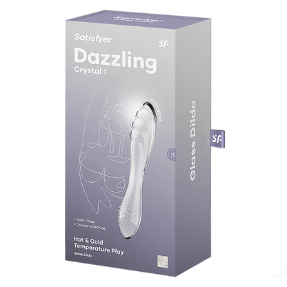 Satisfyer Dazzling Crystal 1 Glass Dildo with dual-sided textures