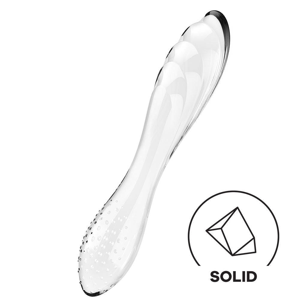 Satisfyer Dazzling Crystal 1 Glass Dildo with dual-sided textures