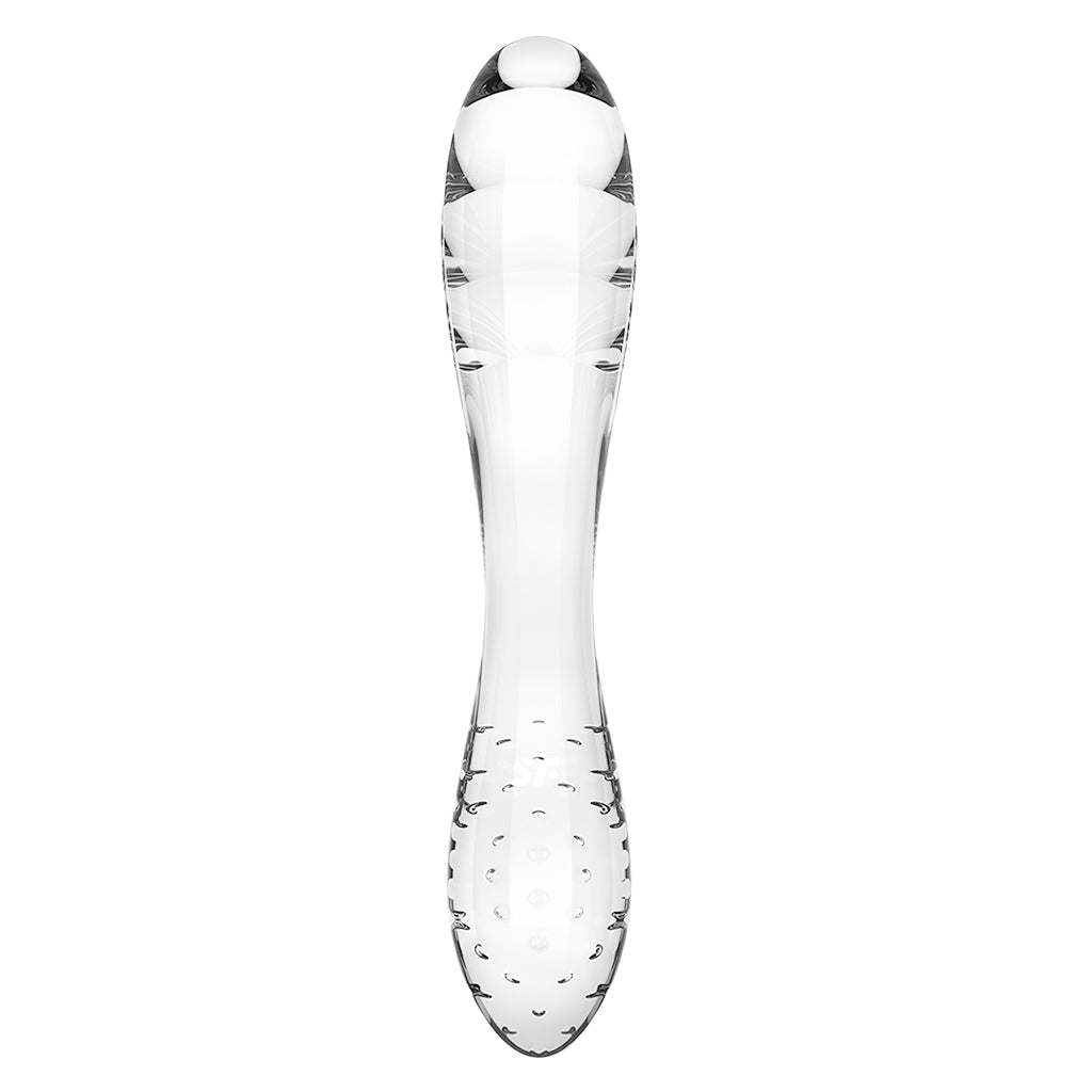 Satisfyer Dazzling Crystal 1 Glass Dildo with dual-sided textures