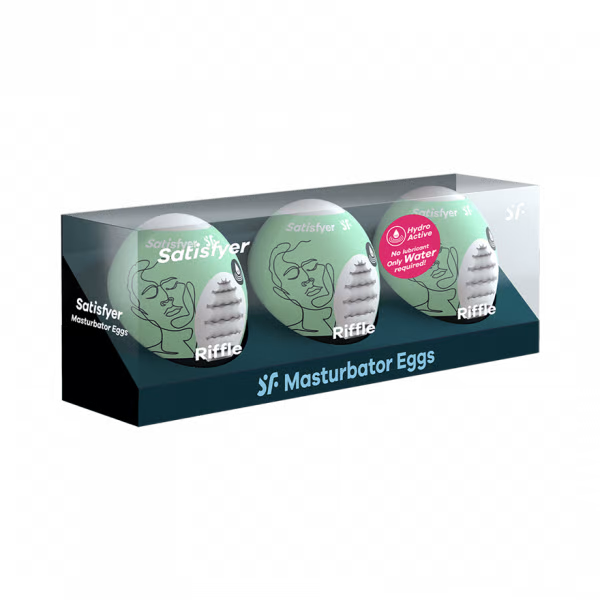 Satisfyer Masturbator Egg 3er Set (Riffle) - Light Green