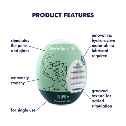 Satisfyer Masturbator Egg 3er Set (Riffle) - Light Green
