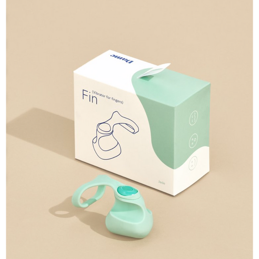 Dame Fin finger vibrator with optional strap in soft silicone