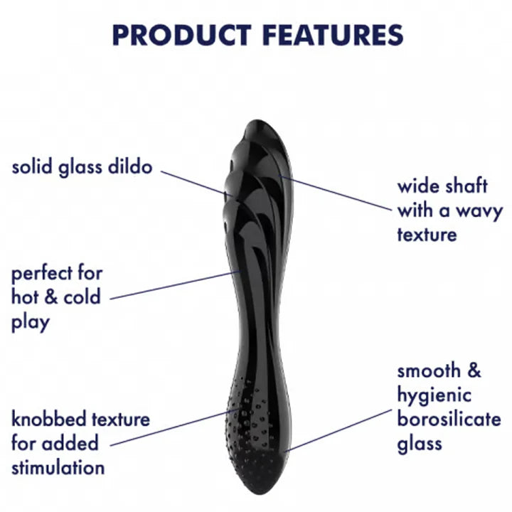 Satisfyer Dazzling Crystal 1 Glass Dildo with dual-sided textures