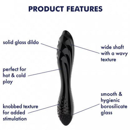 Satisfyer Dazzling Crystal 1 Glass Dildo with dual-sided textures