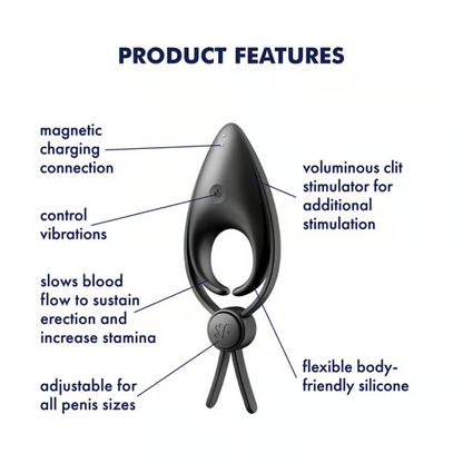 Waterproof ring vibrator with clitoral stimulator