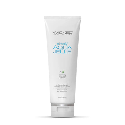 Wicked Simply Aqua Jelle Water-Based Lubricant 4 oz – Glycerin-Free Gel Formula