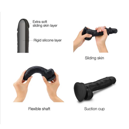 Strap On Me Sliding Skin Realistic Black Dildo – Dual Density Silicone dildo