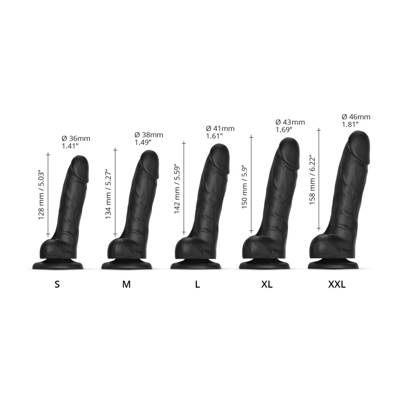Strap On Me Sliding Skin Realistic Black Dildo – Dual Density Silicone dildo