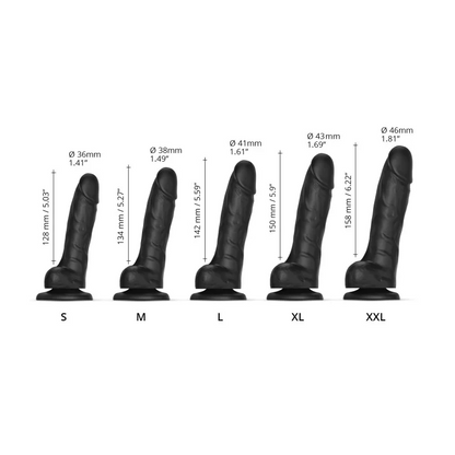 Strap On Me Sliding Skin Realistic Black Dildo – Dual Density Silicone dildo