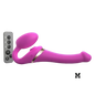 Strap On Me Multi Orgasm Bendable Strap-on - Medium- Fuchsia