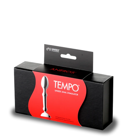 Aneros Tempo stainless steel prostate massager angled view