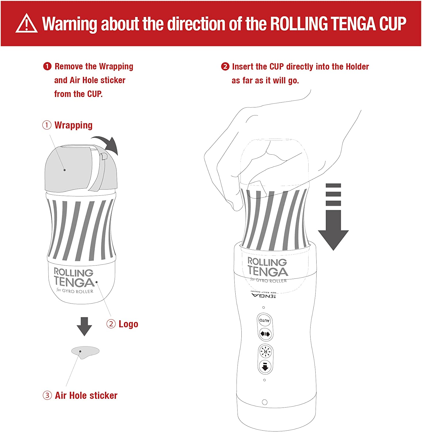 "Close-up of the Tenga Vacuum Gyro Roller – Japanese-designed rotating suction toy for men