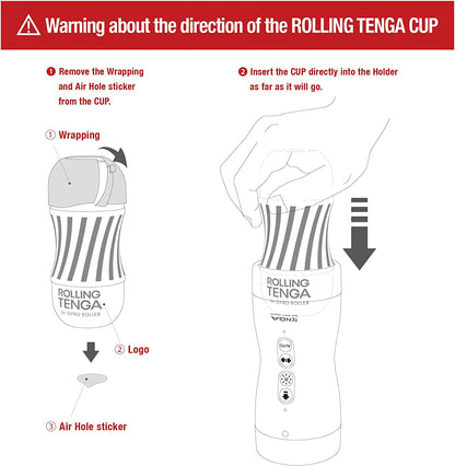 "Close-up of the Tenga Vacuum Gyro Roller – Japanese-designed rotating suction toy for men