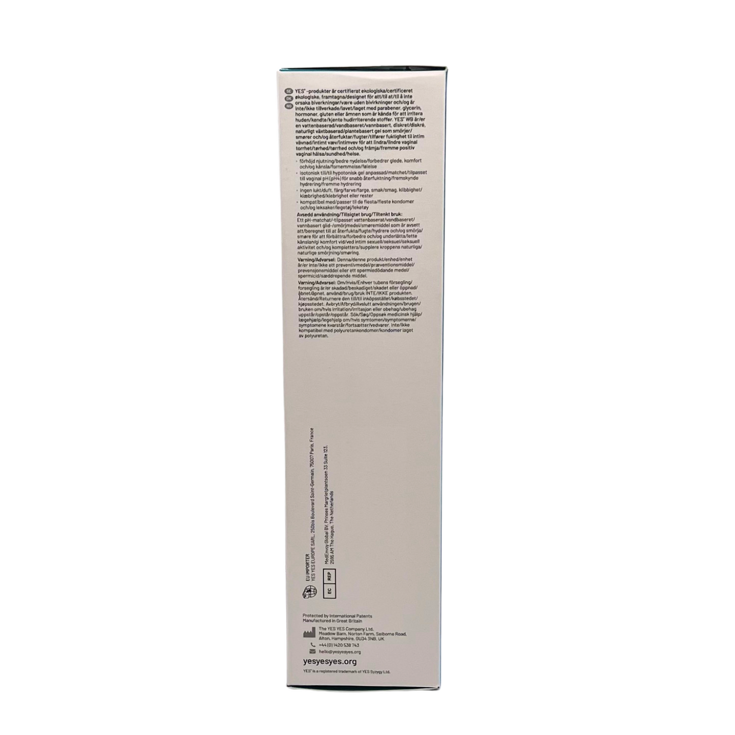 YES WB Water Based Organic Lubricant - Various Sizes