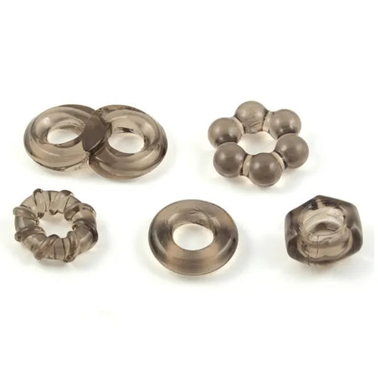 Nasstoys Enhancer Five-Piece Cock Ring Set Black